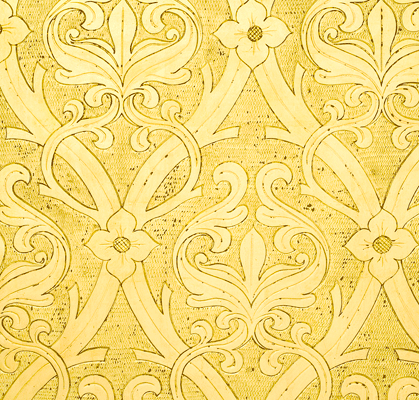 chalk ground with water gilding, engraved